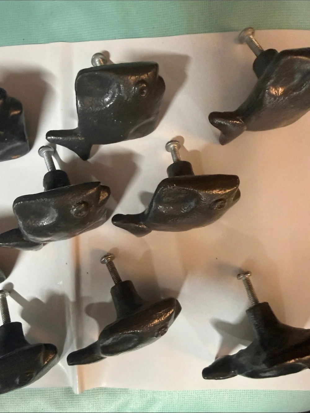 Set of 12 Black Fish Aquarium Ornaments with Mounting Pins